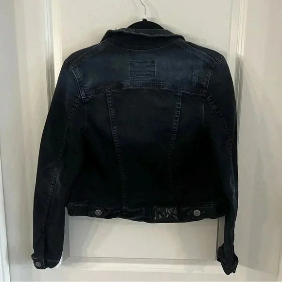 237 Robin’s Jeans Denim Jacket Women’s Size Medium Color Navy Blue/Black - Picture 4 of 6